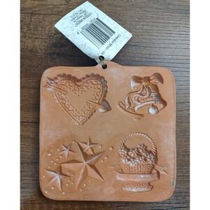 Vintage COTTON PRESS  Celebrations Miniature Earthenware Mold 5.25in B1